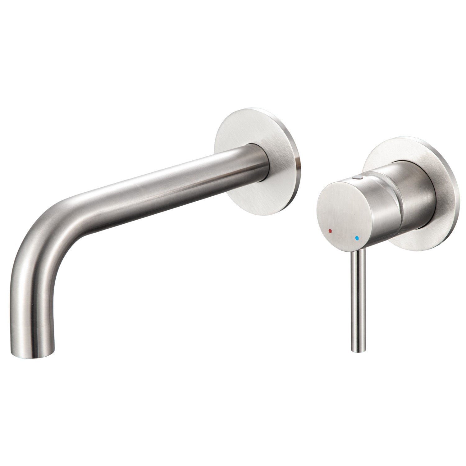 Coppia di miscelatori per lavabo ad incasso e bidet serie TriaSix in acciaio 316 spazzolato