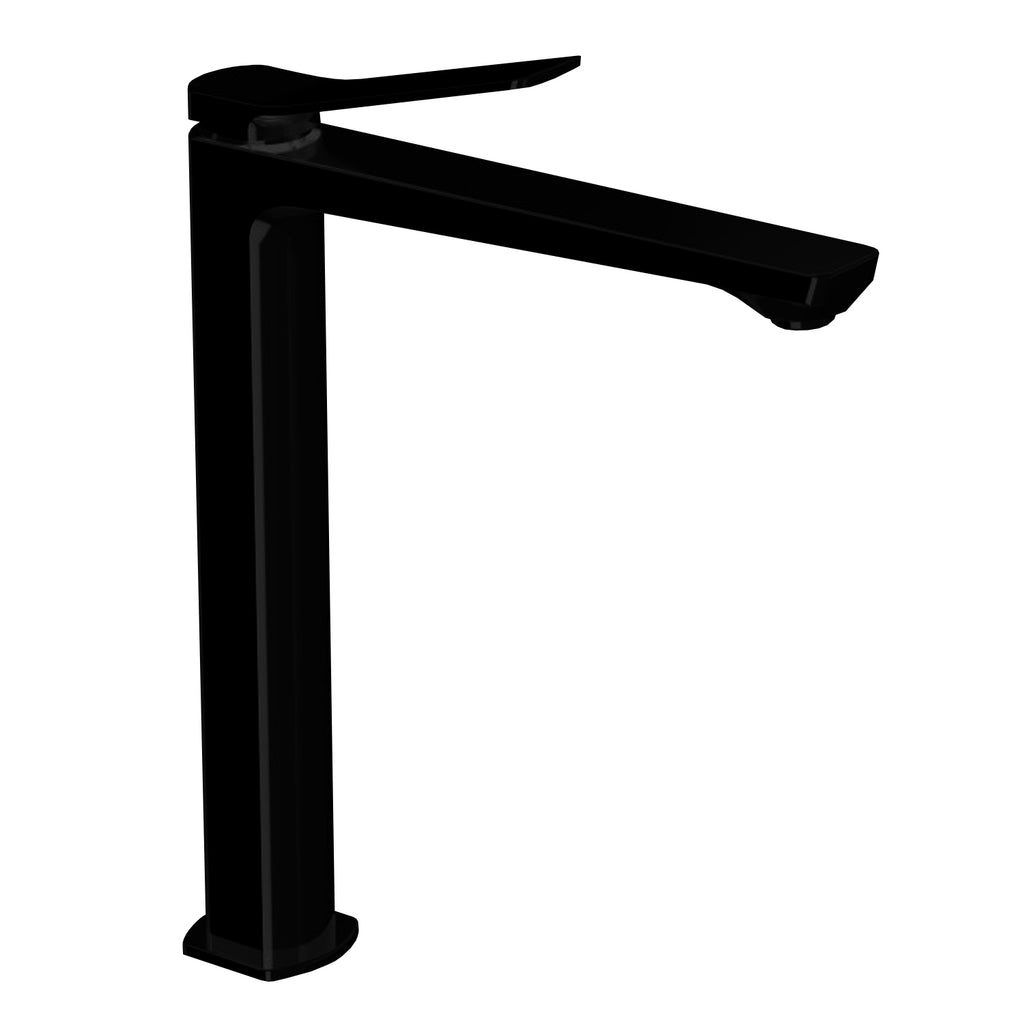 Miscelatore alto lavabo con scarico automatico Paffoni Tilt Nero Opaco