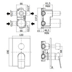 Miscelatore incasso doccia a due uscite con deviatore meccanico modello Tilt Paffoni cromato