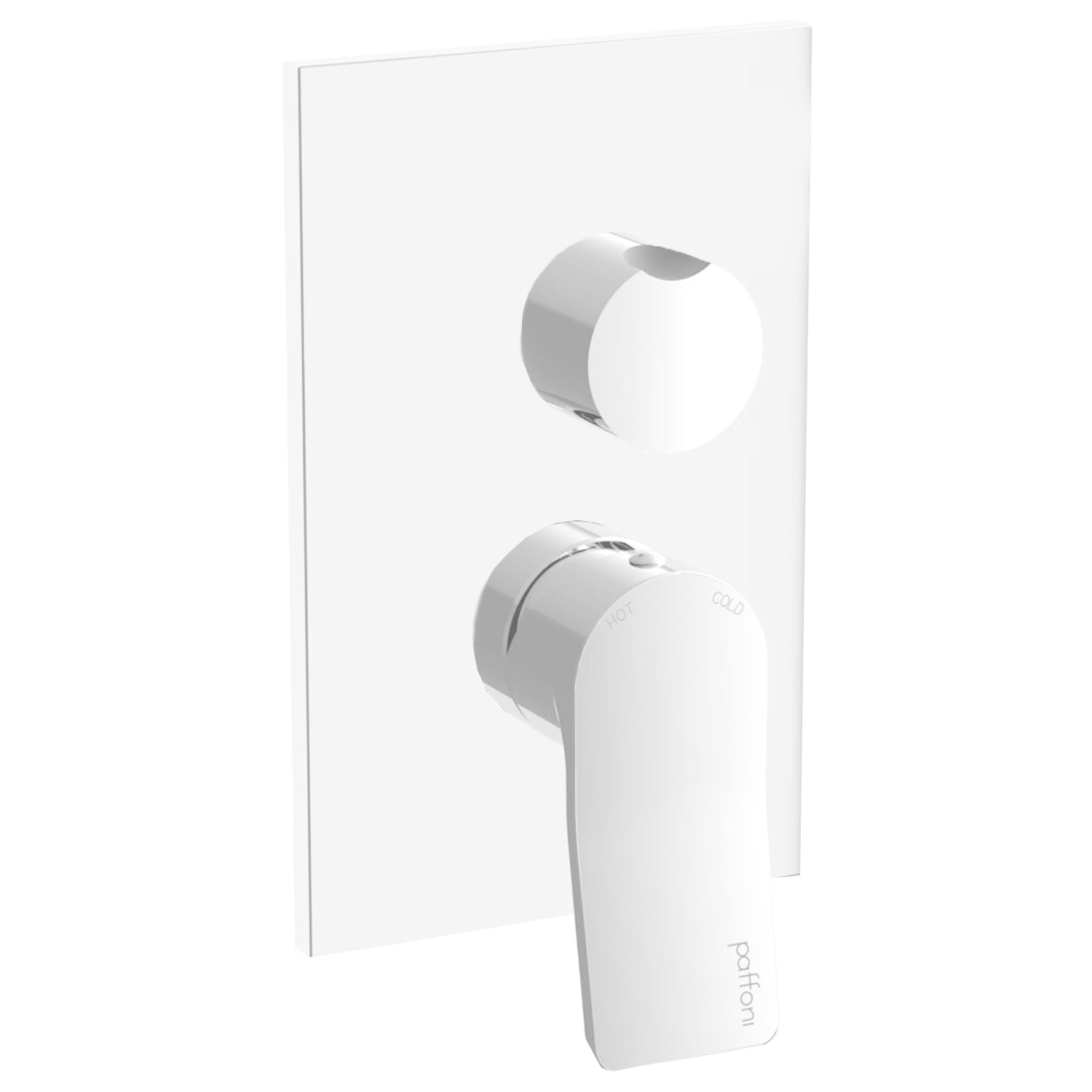 Miscelatore incasso doccia a due uscite con deviatore meccanico modello Tilt Paffoni bianco opaco