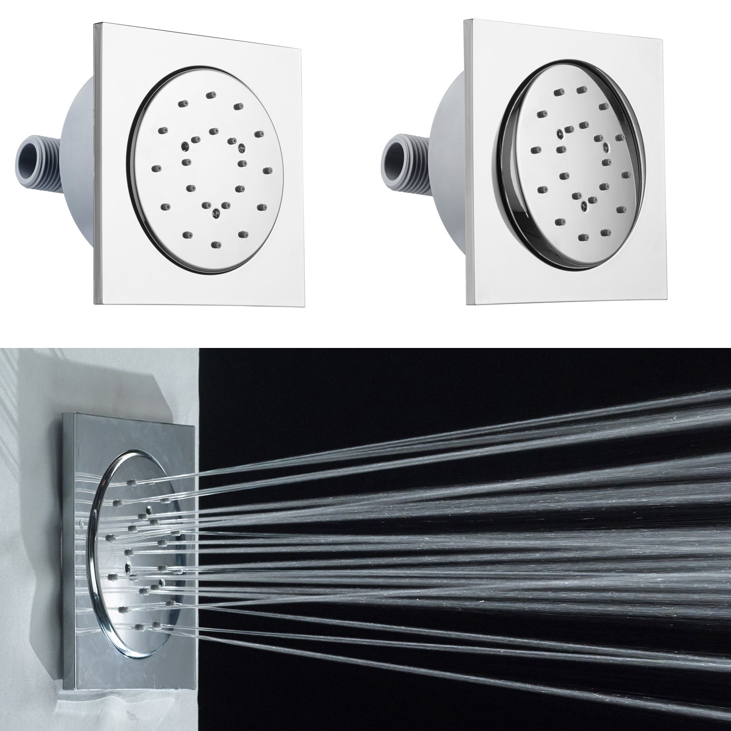 Soffione doccia ABS autopulente e orientabile Bossini Tondo Reg diametro 100 mm