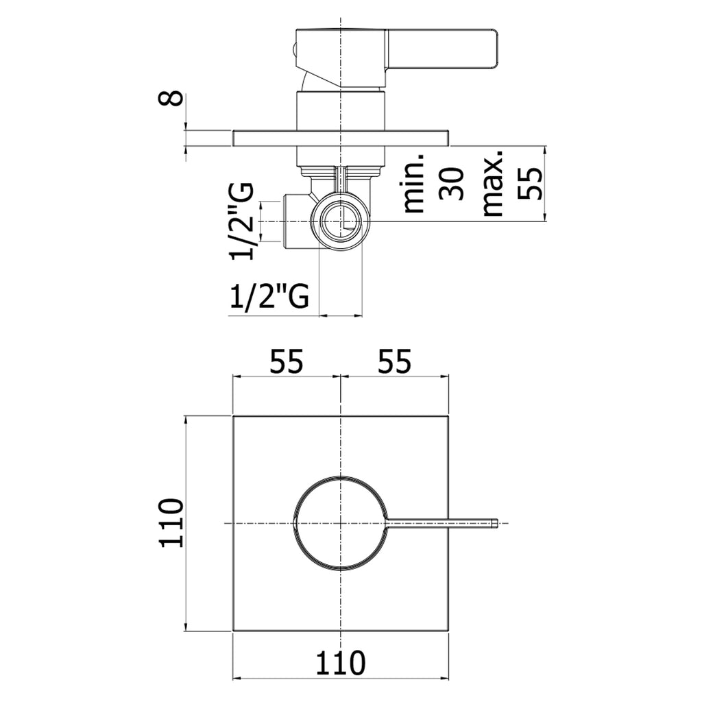 Miscelatore incasso doccia 2 uscite Paffoni Rock con deviatore a pulsante