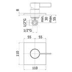Miscelatore incasso doccia 2 uscite Paffoni Rock con deviatore a pulsante