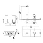 Miscelatore incasso lavabo Paffoni Rock con piastra in acciaio inox 250x100 mm