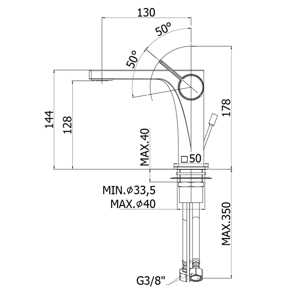 Miscelatore lavabo Paffoni Rock senza scrico con aeratore M24x1