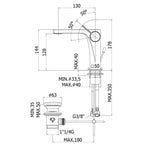 Miscelatore lavabo Paffoni Rock ottone cromato con scarico automatico 1''1/4G