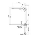 Miscelatore lavabo prolungato Paffoni Rock senza scarico