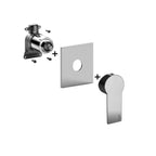 Set esterno miscelatore incasso doccia 1 uscita Paffoni Tango senza deviatore con piastra in abs