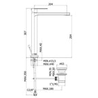 Miscelatore lavabo prolungato Paffoni Tango con scarico automatico 1''1/4G