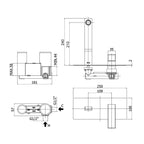 Miscelatore incasso lavabo Paffoni Elle con bocca e aeratore M24x1- l. 240 mm