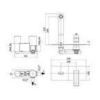 Miscelatore incasso lavabo Paffoni Level con bocca e piastra in acciaio- Bocca cm 20