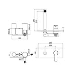 Miscelatore incasso lavabo Paffoni Red con bocca e aeratore M24x1 - l. 240 mm