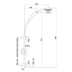 Saliscendi Paffoni Twin ottone cromato interasse max. 653 mm e doccia in abs