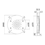 Soffione incasso tondo Paffoni Filadelfia diametro 400 mm con nebulizzatore