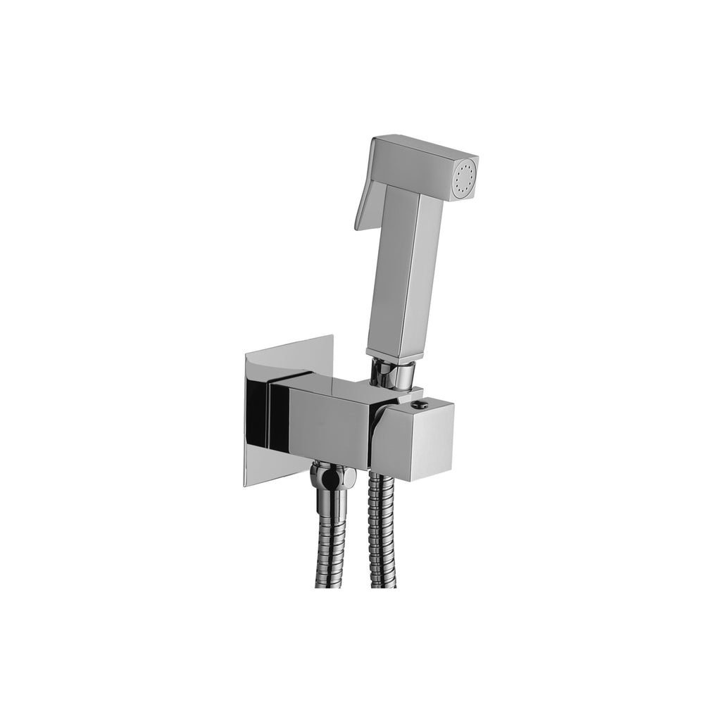Set bidet incasso quadro Paffoni Tweet Square Mix con miscelatore e doccia in metallo