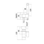Set bidet incasso quadro Paffoni Tweet Square Mix con miscelatore e doccia in metallo