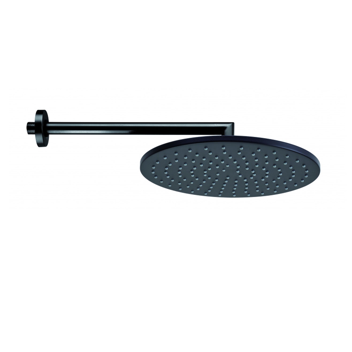 Soffione doccia tondo Bossini Cosmo acciaio inox nero diametro 230 mm e braccio 400 mm
