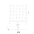 Soffione doccia quadro a parete Bossini Cosmo 28x28 nero opaco con braccio 350 mm