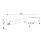 Doccia universale abs cromato 5 getti Bossini Cylindrica/5 diametro 75 mm autopulente