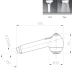 Doccetta cucina abs cromato 2 getti Bossini Kappa diametro 52