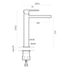 Composizione RubiFlux Square con miscelatore lavabo alto+ bidet ottone cromo con pilette di scarico