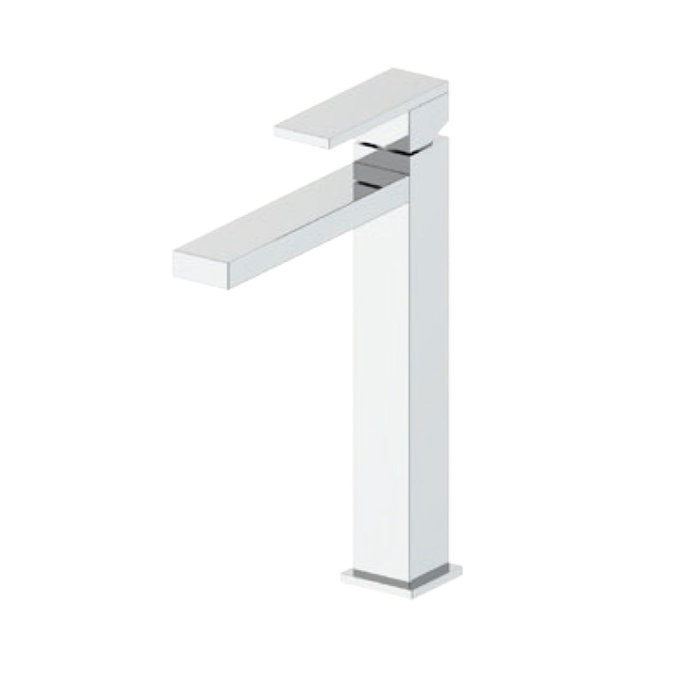 Composizione RubiFlux Square con miscelatore lavabo alto+ bidet ottone cromo con pilette di scarico