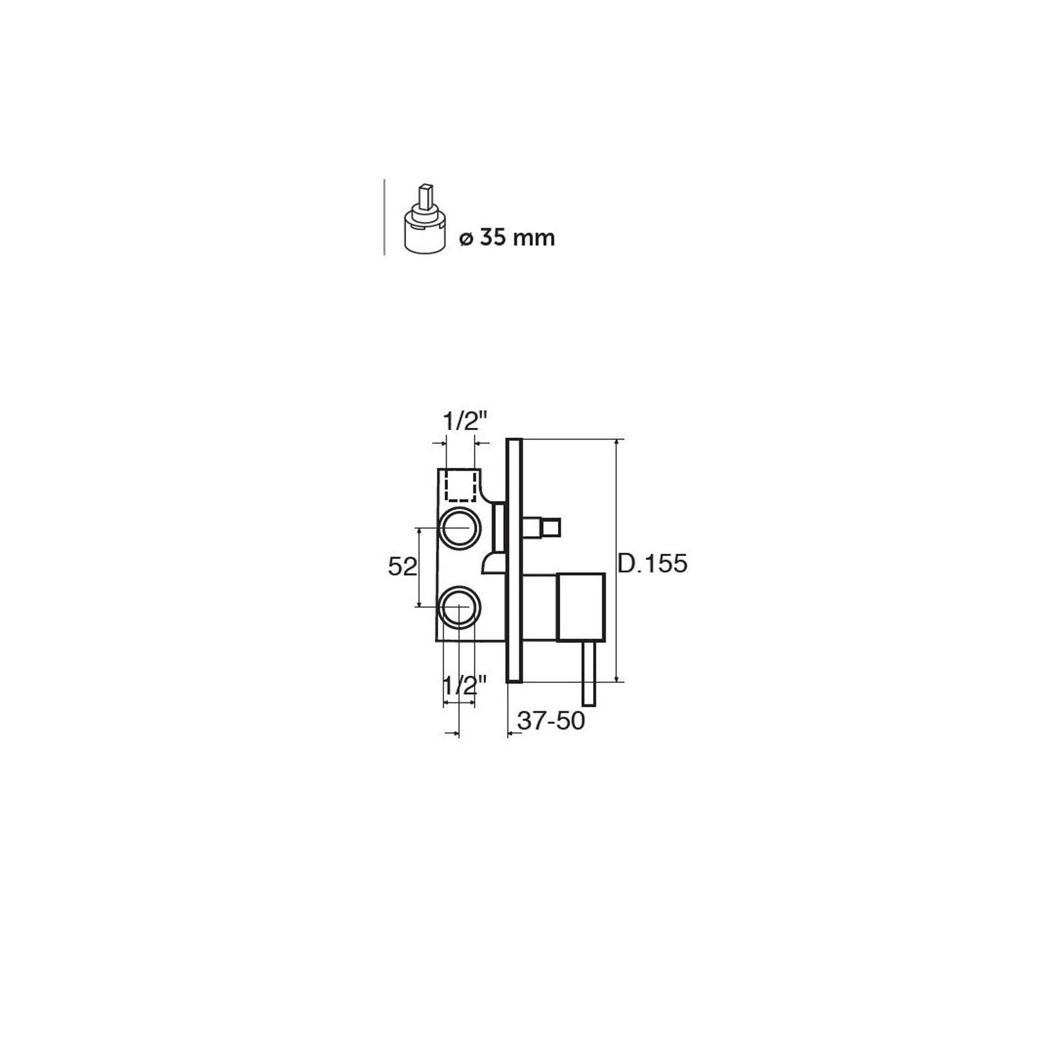 Kit doccia + soffione cilindrico in ottone bianco opaco serie minimal Keller Taps
