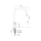 Miscelatore lavello monoforo con canna a ombrello orientabile Paffoni serie Iris - Ramato