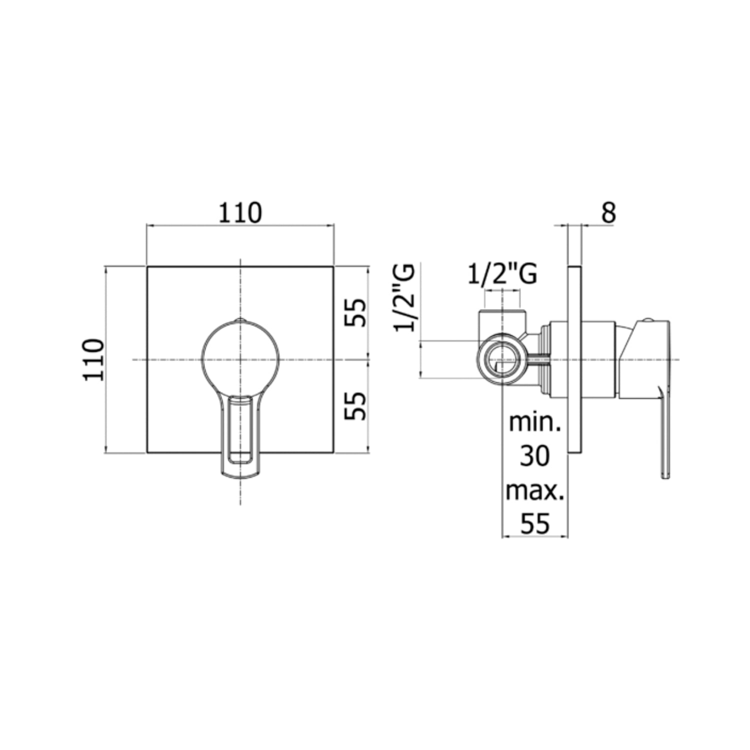 Miscelatore incasso doccia 1 uscita Paffoni serie Ringo - Cromato
