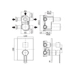Miscelatore incasso doccia a 3 uscite Paffoni serie West - Cromato