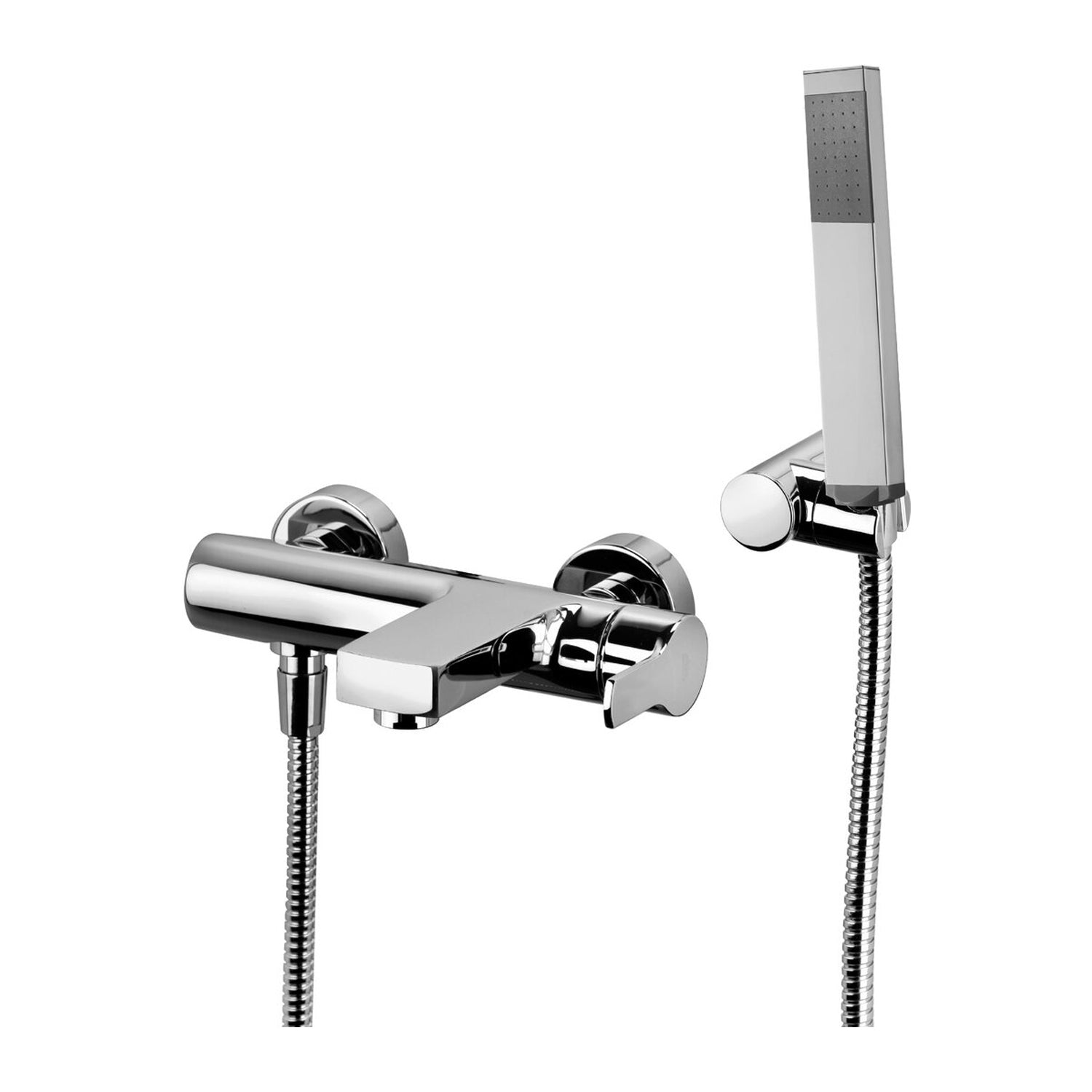Miscelatore vasca/doccia con supporto a muro snodato Paffoni serie West - Cromato