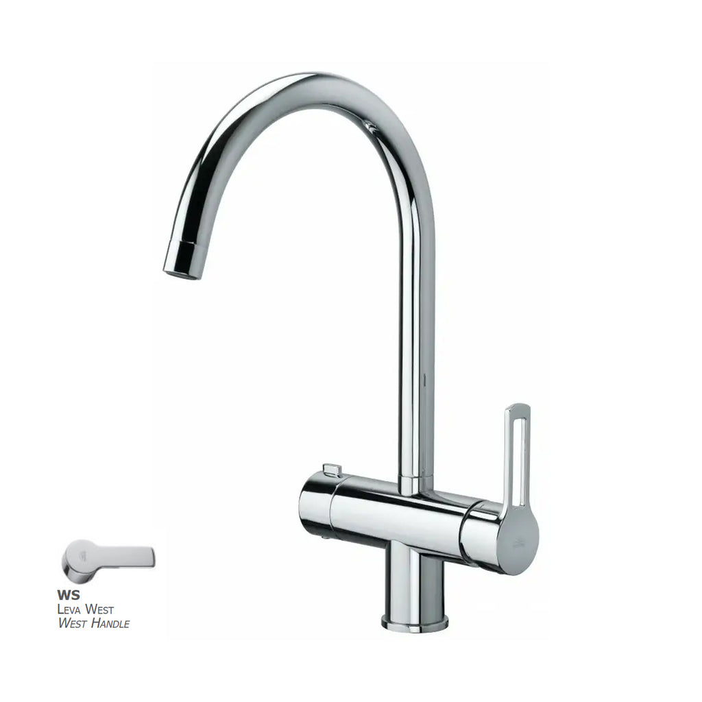 Miscelatore lavello con canna orientabile e attacco lavastoviglie Paffoni serie West - Cromato