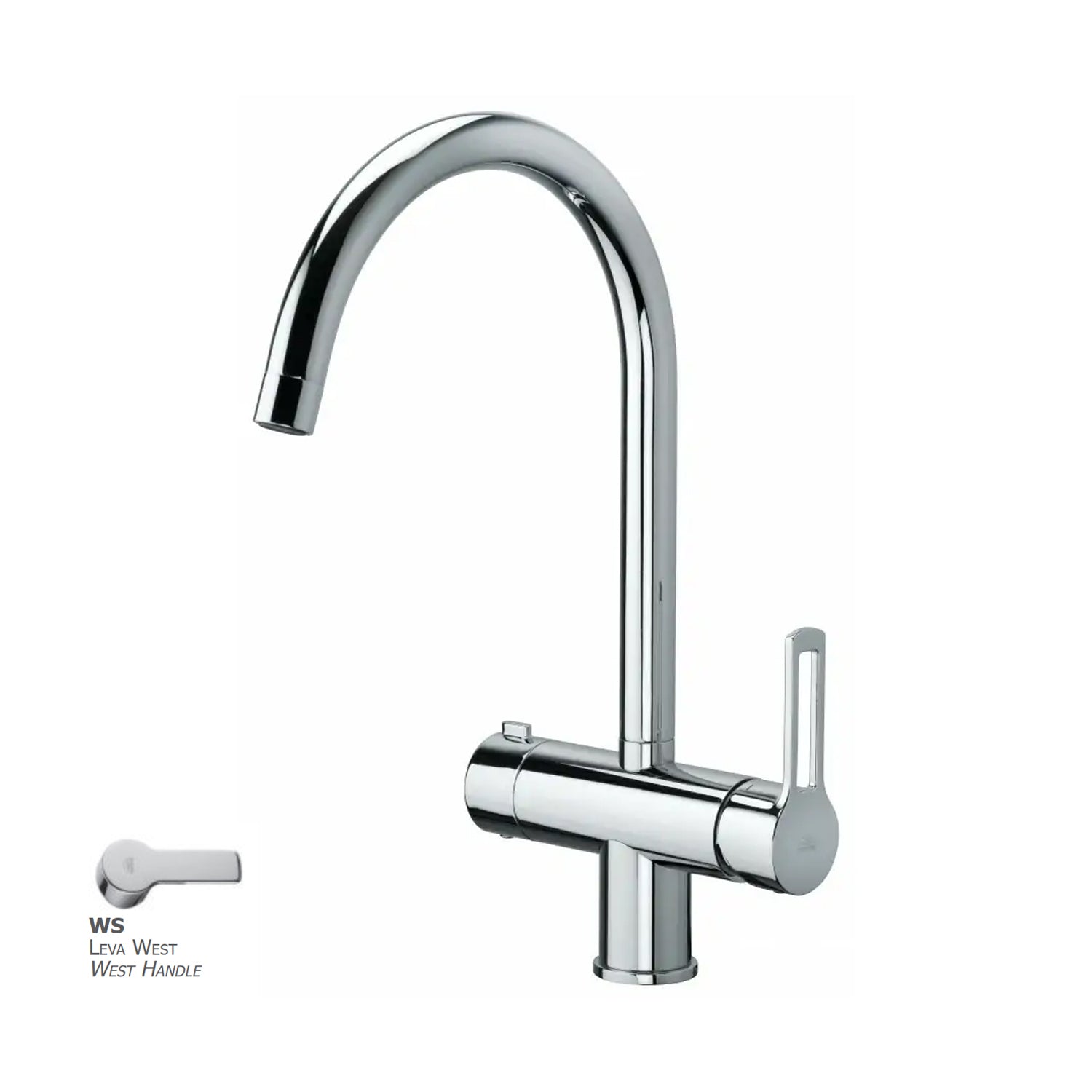 Miscelatore lavello con canna orientabile e attacco lavastoviglie Paffoni serie West - Cromato