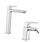 Set di Miscelatori lavabo Alto e Bidet con scarico finitura cromata collezione Spartaco di Mamoli Rubinetterie