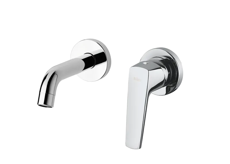 Set di Miscelatori lavabo incasso a parete e Bidet con scarico finitura cromata collezione Spartaco di Mamoli Rubinetterie
