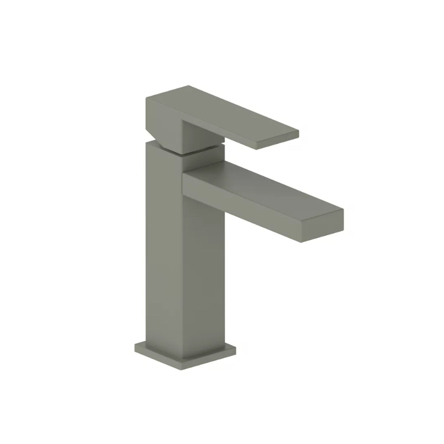 Miscelatore lavabo monocomando RubiFlux Square Mud con piletta di scarico click-clack - Grigio Fango