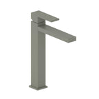 Miscelatore lavabo monocomando alto RubiFlux Square Mud con piletta di scarico click-clack - Grigio Fango