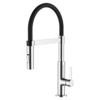 Miscelatore cucina con canna flessibile in silicone nero con attacco magnetico Mixlav
