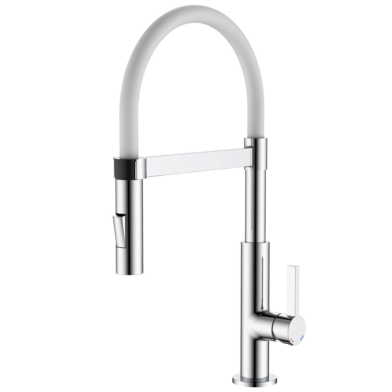 Miscelatore cucina con canna flessibile in silicone bianco con attacco magnetico Mixlav