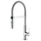 Miscelatore cucina con canna flessibile in silicone grigio con attacco magnetico Mixlav