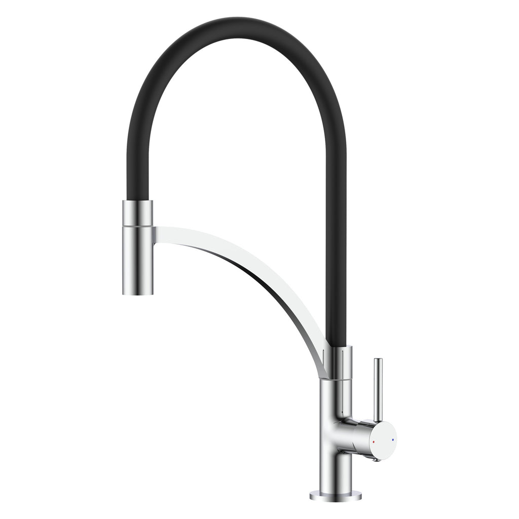 Miscelatore cucina 1 getto con canna flessibile in silicone nero Mixlav