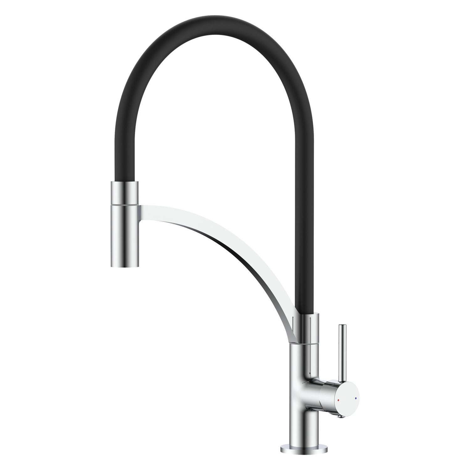 Miscelatore cucina 1 getto con canna flessibile in silicone nero Mixlav