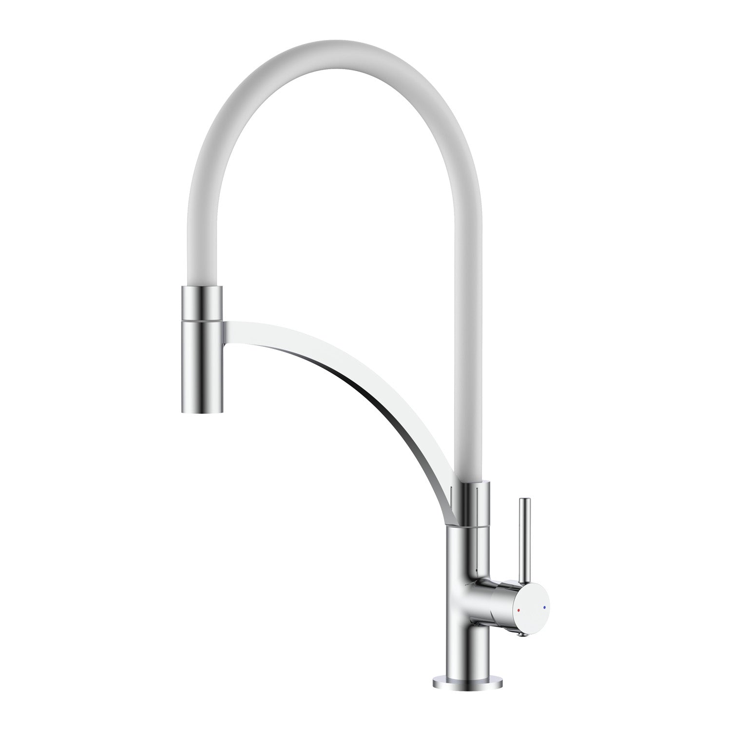 Miscelatore cucina 1 getto con canna flessibile in silicone bianco Mixlav