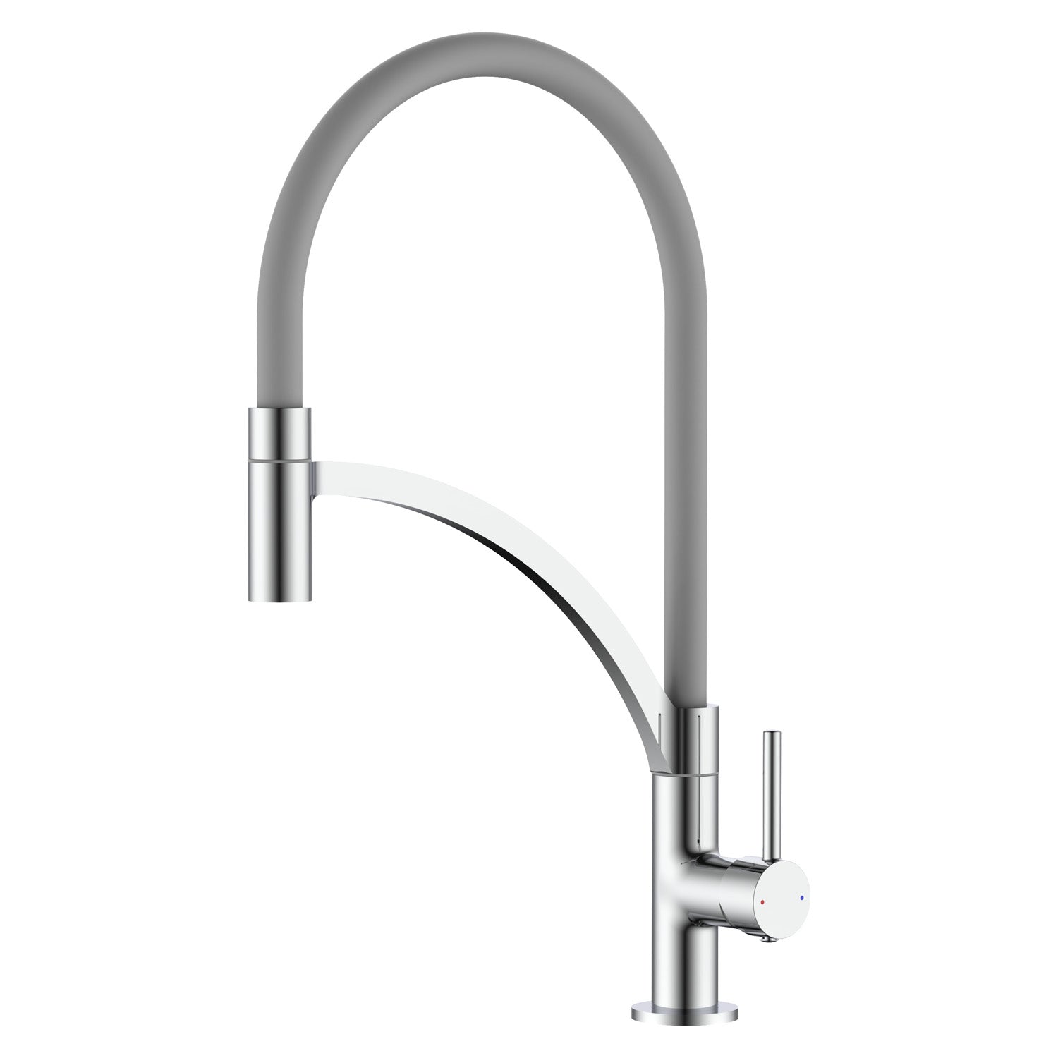 Miscelatore cucina 1 getto con canna flessibile in silicone grigio Mixlav