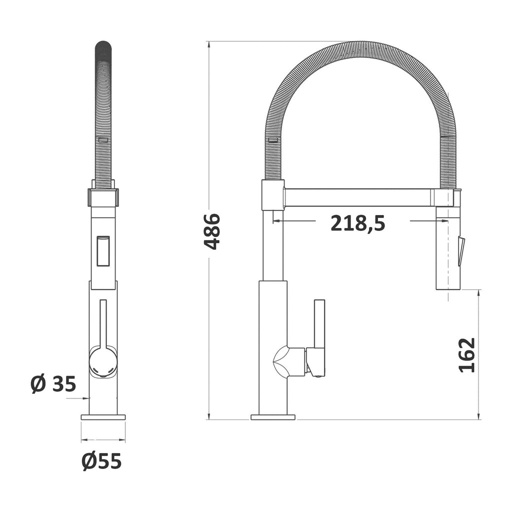 Miscelatore cucina con canna a molla flessibile Mixlav