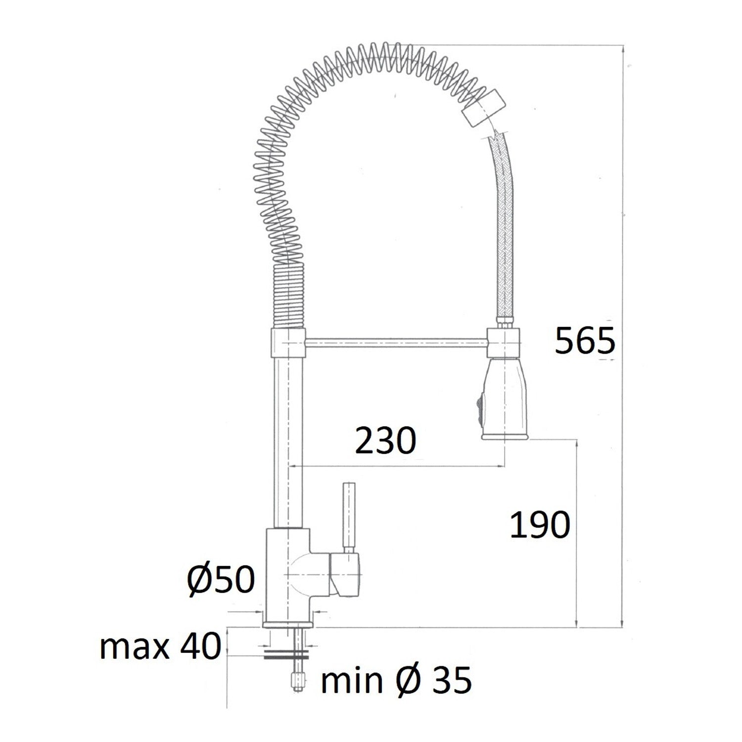 Miscelatore cucina con molla Mixlav