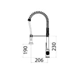 Miscelatore cucina con molla e tubo nero Mixlav