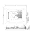 Soffione doccia acciaio inox cromo Bossini Frame Multifunzione 60x50 cm 3 getti