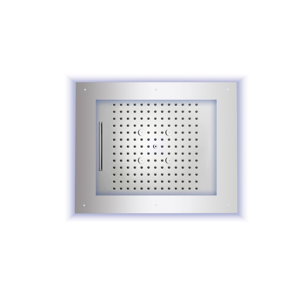 Soffione doccia acciaio inox cromo Bossini Frame Multifunzione 60x50 cm 3 getti