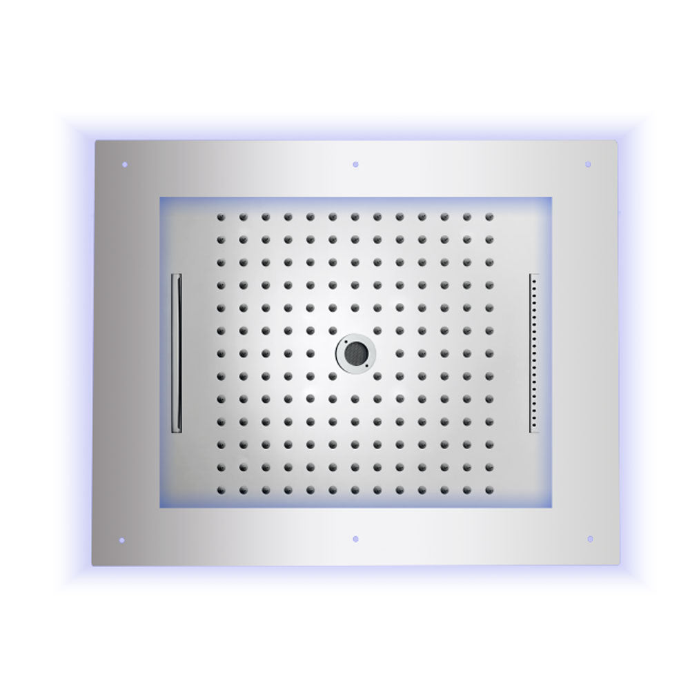 Soffione doccia acciaio inox cromo Bossini Frame Multifunzione 60x50 cm 4 getti